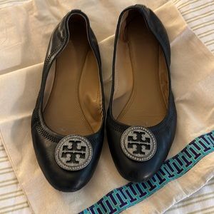 Tory Burch black flats with rhinestones